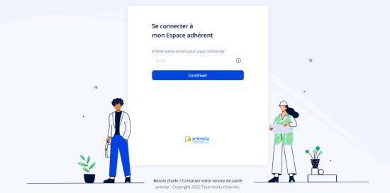 page d'accueil de l'espace salarié Prevaly